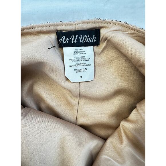 As u Wish Gold Sequin bodycon dress size small - Picture 4 of 9